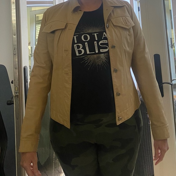 Vintage 90s Camel Leather Jacket M - Picture 4 of 13